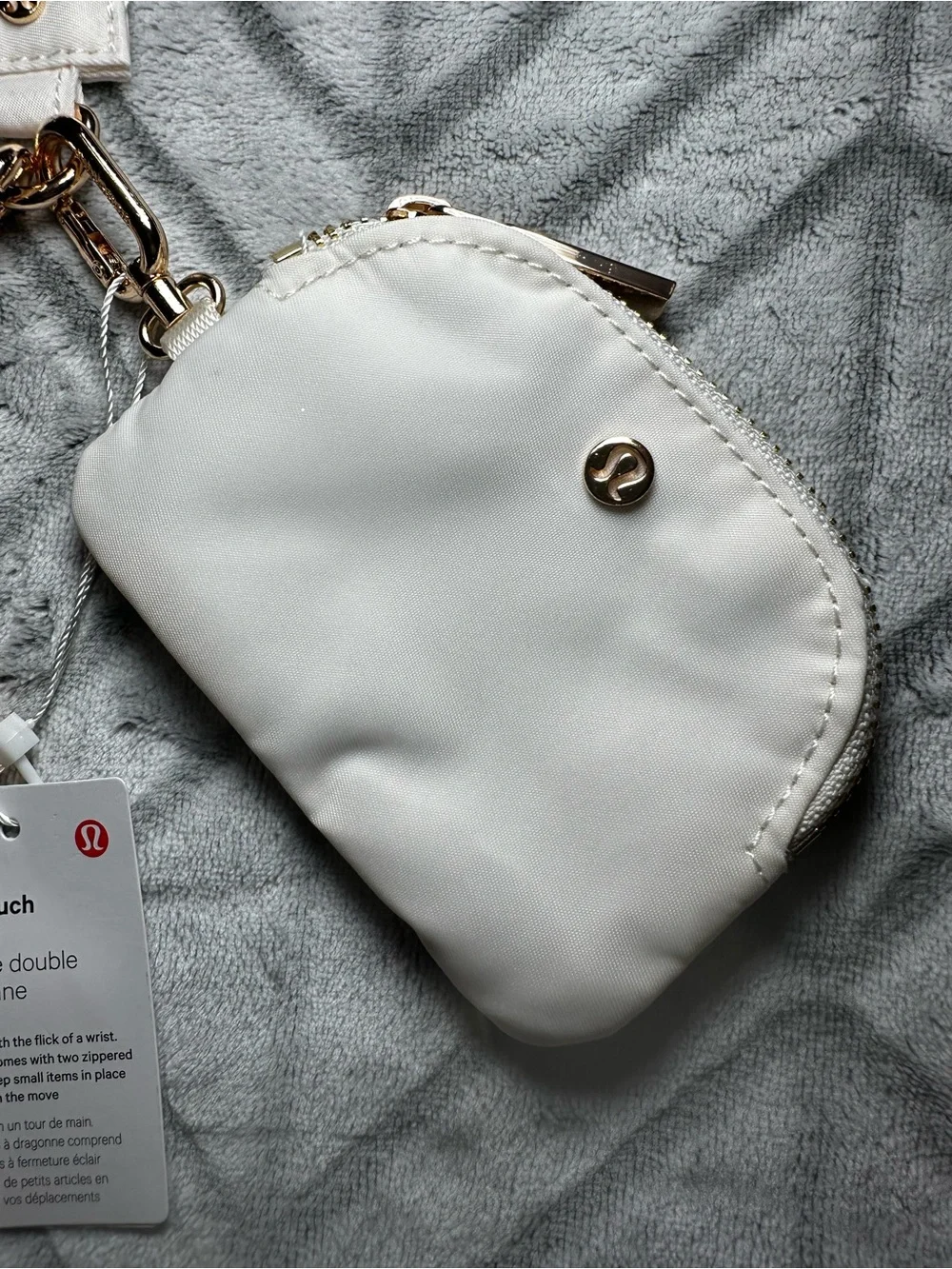 Lululemon White/Gold Dual Pouch Wristlet